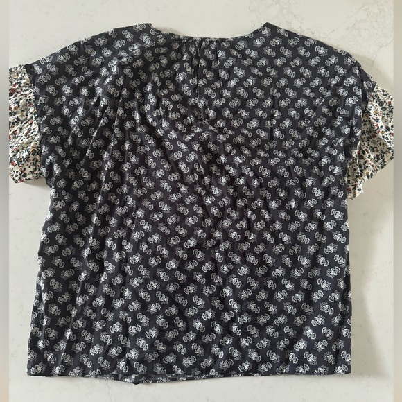 Madewell Print-Mix Drop-Shoulder Top in Blossoming Vines - Size M - Picture 7 of 8